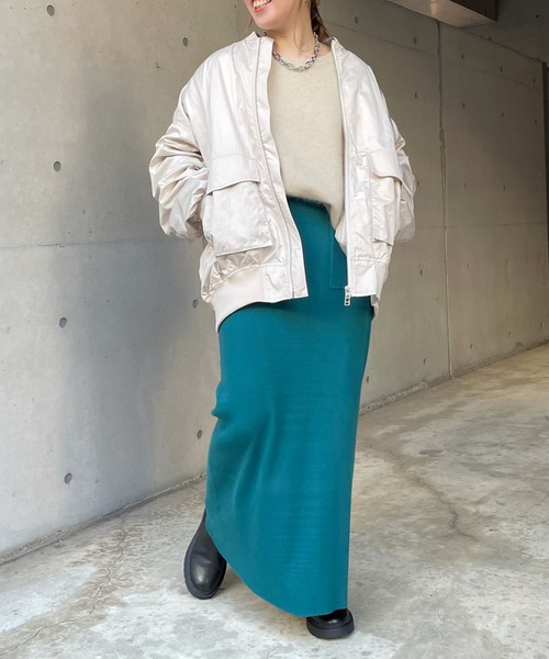 DouDou（ドゥドゥ）の「MA-1（MA-1・レディース・オフホワイト/キャメル・FREE）」の10枚目の写真