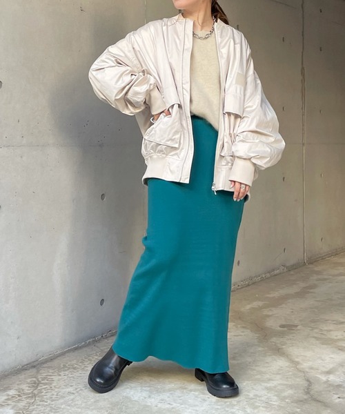 DouDou（ドゥドゥ）の「MA-1（MA-1・レディース・オフホワイト/キャメル・FREE）」の15枚目の写真