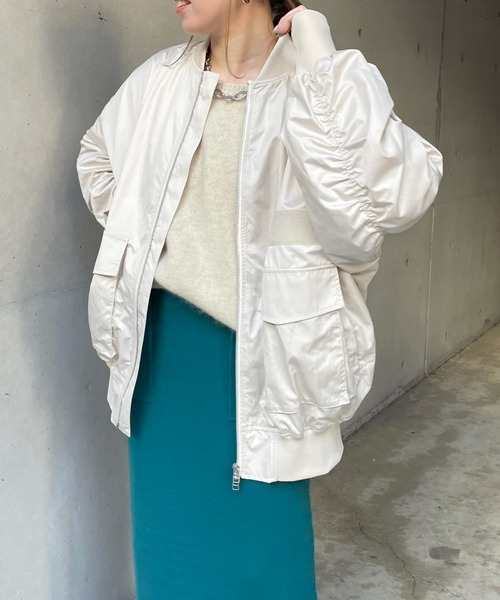 DouDou（ドゥドゥ）の「MA-1（MA-1・レディース・オフホワイト/キャメル・FREE）」の17枚目の写真