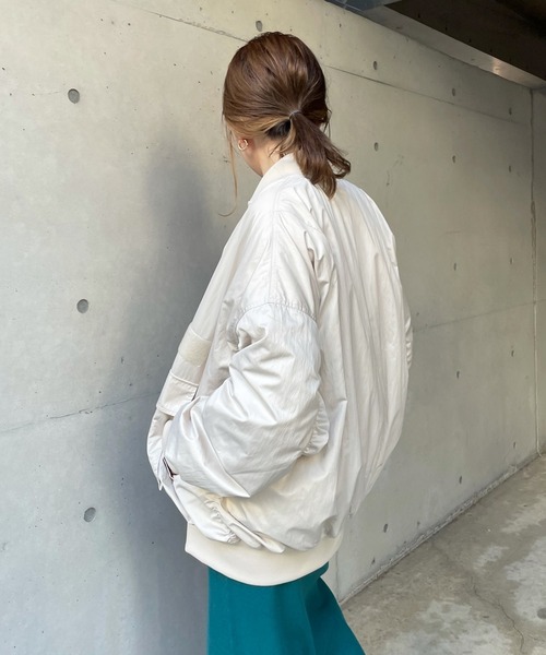 DouDou（ドゥドゥ）の「MA-1（MA-1・レディース・オフホワイト/キャメル・FREE）」の13枚目の写真