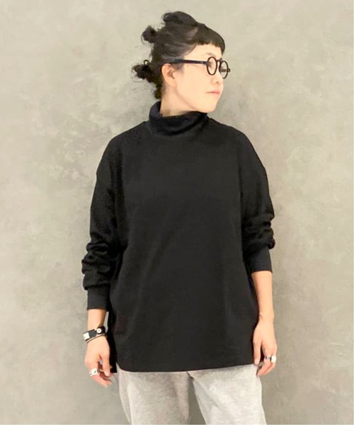 JOURNAL STANDARD LUXE（ジャーナルスタンダード　ラックス）の「オーガニックベアテンジク タートルネックリブプルオーバー（Tシャツ/カットソー・レディース・ホワイト/ブラック・FREE）」の2枚目の写真