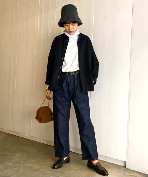 JOURNAL STANDARD LUXE（ジャーナルスタンダード　ラックス）の「オーガニックベアテンジク タートルネックリブプルオーバー（Tシャツ/カットソー・レディース・ホワイト/ブラック・FREE）」の4枚目の写真