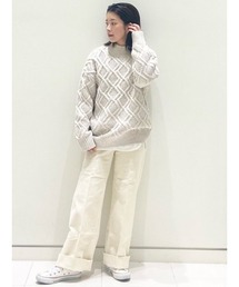 GAP | オーバーサイズ ケーブル モックネックセーター(ニット/セーター)