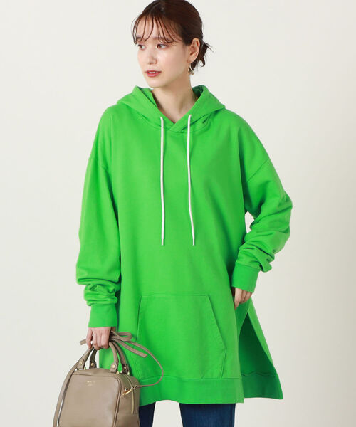 NOLLEY’S（ノーリーズ）の「◇【WEB限定】【STAR＆STRIPE/スターアンドストライプ】ロングスリットパーカー（パーカー・レディース・チャコールグレー/ライトグリーン/キナリ・FREE）」の3枚目の写真