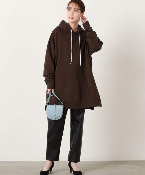 NOLLEY’S（ノーリーズ）の「◇【WEB限定】【STAR＆STRIPE/スターアンドストライプ】ロングスリットパーカー（パーカー・レディース・チャコールグレー/ライトグリーン/キナリ・FREE）」の5枚目の写真