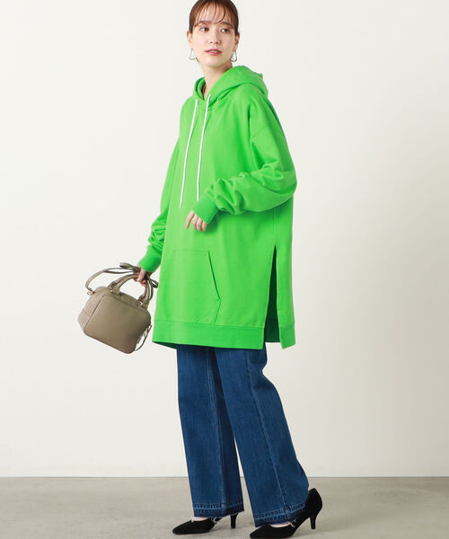 NOLLEY’S（ノーリーズ）の「◇【WEB限定】【STAR＆STRIPE/スターアンドストライプ】ロングスリットパーカー（パーカー・レディース・チャコールグレー/ライトグリーン/キナリ・FREE）」の6枚目の写真