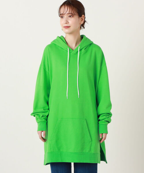 NOLLEY’S（ノーリーズ）の「◇【WEB限定】【STAR＆STRIPE/スターアンドストライプ】ロングスリットパーカー（パーカー・レディース・チャコールグレー/ライトグリーン/キナリ・FREE）」の7枚目の写真