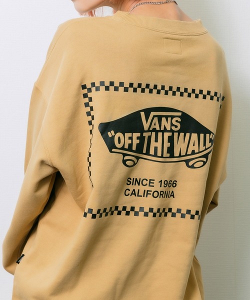 VANS（バンズ）の「VANS/ヴァンズ M CHECKER BOX Crew Sweat バックグラフィック クルー スウェット（スウェット・メンズ・ホワイト/ブラック/ベージュ/グリーン・M/L/XL）」の4枚目の写真