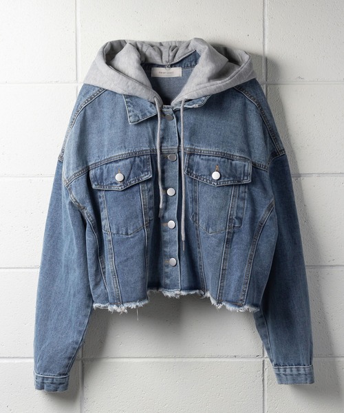 me+em select（ミームセレクト）の「ショート丈デニムジャケット（デニムジャケット・レディース・ブラック/ブルー・FREE）」の16枚目の写真