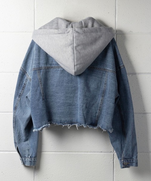 me+em select（ミームセレクト）の「ショート丈デニムジャケット（デニムジャケット・レディース・ブラック/ブルー・FREE）」の19枚目の写真