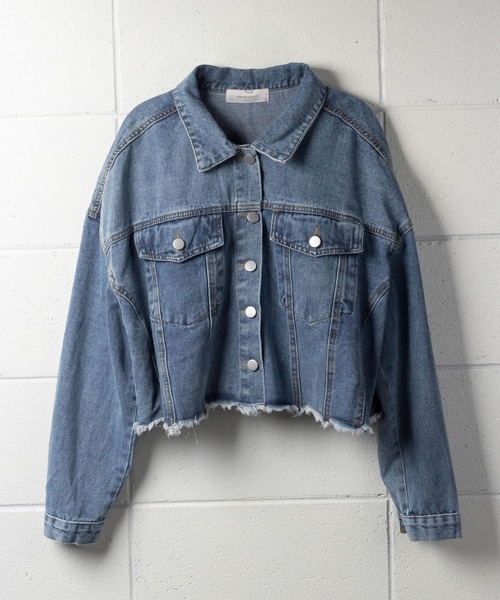 me+em select（ミームセレクト）の「ショート丈デニムジャケット（デニムジャケット・レディース・ブラック/ブルー・FREE）」の14枚目の写真