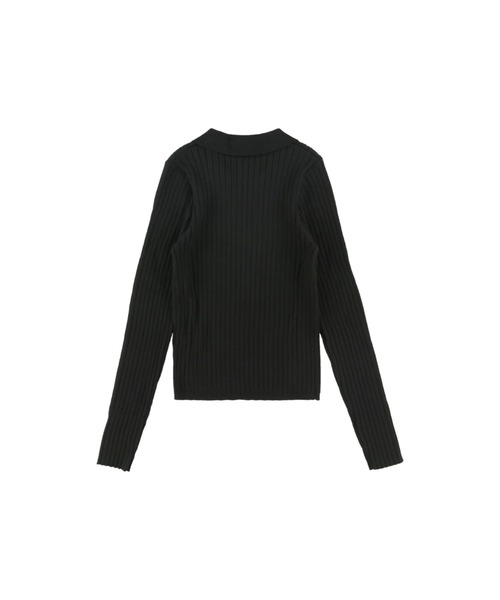 ALEXIA STAM（アリシアスタン）の「Open Collar Rib Knit Top/オープンカラーリブニットトップ（Tシャツ/カットソー・レディース・ブラウン/アイボリー/ブラック・FREE）」の16枚目の写真