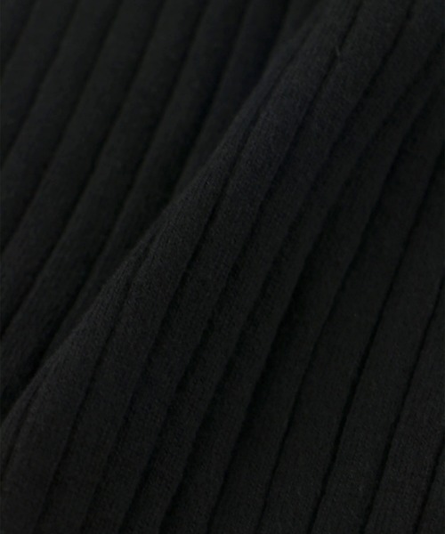 ALEXIA STAM（アリシアスタン）の「Open Collar Rib Knit Top/オープンカラーリブニットトップ（Tシャツ/カットソー・レディース・ブラウン/アイボリー/ブラック・FREE）」の5枚目の写真