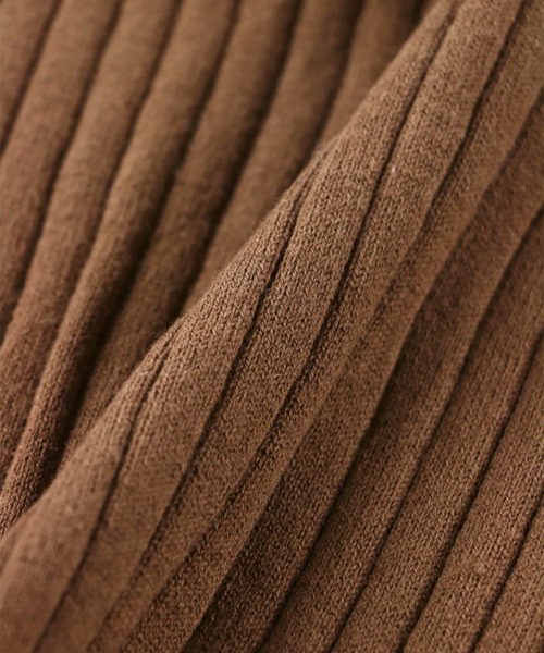 ALEXIA STAM（アリシアスタン）の「Open Collar Rib Knit Top/オープンカラーリブニットトップ（Tシャツ/カットソー・レディース・ブラウン/アイボリー/ブラック・FREE）」の18枚目の写真