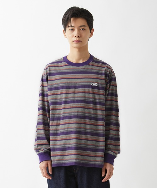 LMCの「【LMC】ITALIC MULTI STRIPE LONG SLV TEE / エルエムシー イタリック マルチ ストライプ ロングスリーブ Tシャツ（Tシャツ/カットソー・メンズ・ブルー/パープル・MEDIUM/SMALL/LARGE/X-LARGE）」の11枚目の写真