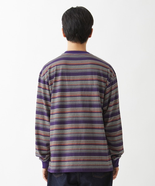 LMCの「【LMC】ITALIC MULTI STRIPE LONG SLV TEE / エルエムシー イタリック マルチ ストライプ ロングスリーブ Tシャツ（Tシャツ/カットソー・メンズ・ブルー/パープル・MEDIUM/SMALL/LARGE/X-LARGE）」の13枚目の写真