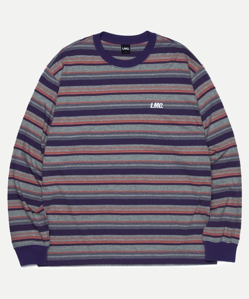 LMCの「【LMC】ITALIC MULTI STRIPE LONG SLV TEE / エルエムシー イタリック マルチ ストライプ ロングスリーブ Tシャツ（Tシャツ/カットソー・メンズ・ブルー/パープル・MEDIUM/SMALL/LARGE/X-LARGE）」の14枚目の写真