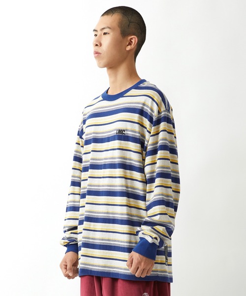 LMCの「【LMC】ITALIC MULTI STRIPE LONG SLV TEE / エルエムシー イタリック マルチ ストライプ ロングスリーブ Tシャツ（Tシャツ/カットソー・メンズ・ブルー/パープル・MEDIUM/SMALL/LARGE/X-LARGE）」の5枚目の写真