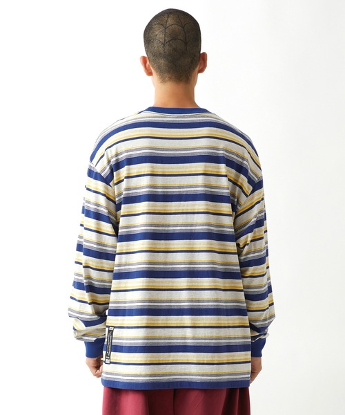 LMCの「【LMC】ITALIC MULTI STRIPE LONG SLV TEE / エルエムシー イタリック マルチ ストライプ ロングスリーブ Tシャツ（Tシャツ/カットソー・メンズ・ブルー/パープル・MEDIUM/SMALL/LARGE/X-LARGE）」の6枚目の写真