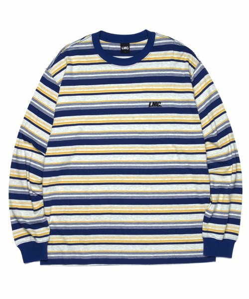 LMCの「【LMC】ITALIC MULTI STRIPE LONG SLV TEE / エルエムシー イタリック マルチ ストライプ ロングスリーブ Tシャツ（Tシャツ/カットソー・メンズ・ブルー/パープル・MEDIUM/SMALL/LARGE/X-LARGE）」の7枚目の写真