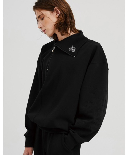 ESC STUDIO(イーエスシースタジオ)の「【ESC STUDIO/イーエスシー スタジオ】flower zipup mtm/フラワージップエムティーエム 花柄刺繍トップス スウェット セットアップ(スウェット・メンズ・ブラック/杢グレー/ブラウン・ONE SIZE)」の4枚目の写真