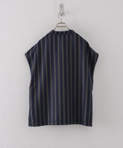 CASPER JOHN（キャスパージョン）の「Stripe vest/ストライプベスト（ベスト・メンズ・ネイビー/ベージュ・SMALL/MEDIUM/LARGE）」の5枚目の写真