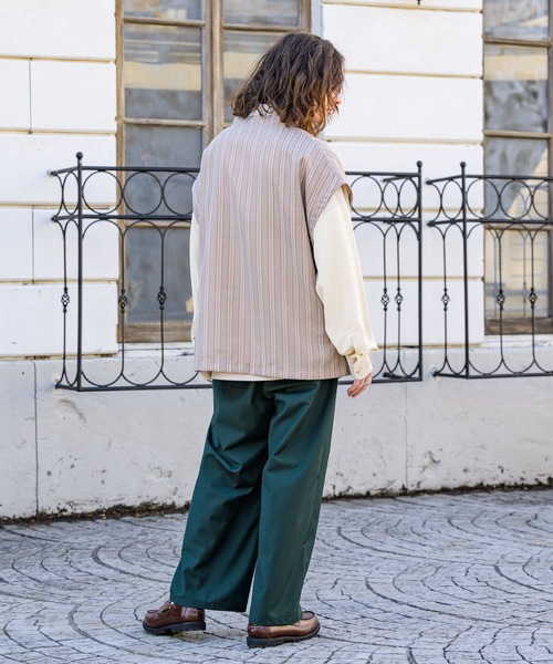 CASPER JOHN（キャスパージョン）の「Stripe vest/ストライプベスト（ベスト・メンズ・ネイビー/ベージュ・SMALL/MEDIUM/LARGE）」の8枚目の写真