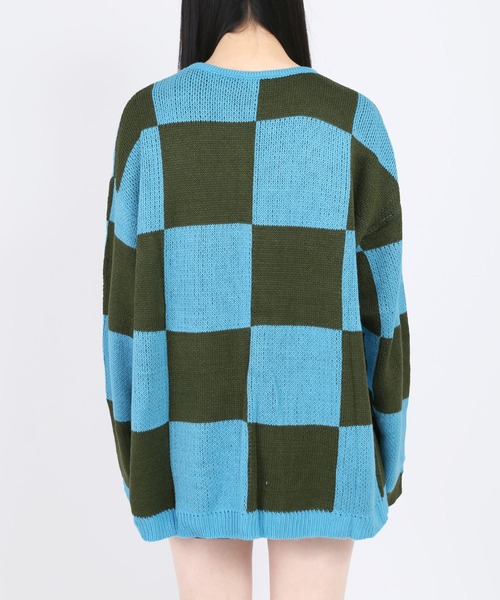 WC（ダブル シー）の「カラーチェッカーニット（ニット/セーター・レディース・グリーン/ライトパープル・FREE）」の5枚目の写真