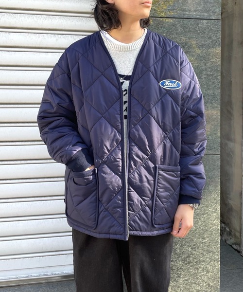 WHO'S WHO gallery(フーズフーギャラリー)の「COOPER FACTワッペンノーカラーキルティングジャケット(ノーカラージャケット・メンズ・ブラック/ネイビー・FREE)」の3枚目の写真