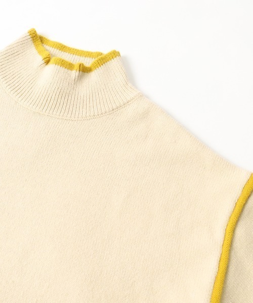 JEANS FACTORY （ジーンズファクトリー）の「[MAISON DE L'ALLURE/メゾンドゥラリュール]  配色パイピング タートルネックニットプルオーバー（ニット/セーター・レディース・オフホワイト/イエロー/ブルー/ブラック・F）」の19枚目の写真