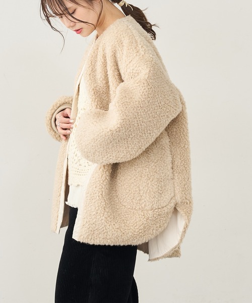 ピュアルセシンpualcecin☆新品未開封タグ付きリバーシブルボアジャケット PUAL CE CIN リバーシブルボアアウター - メルカリ
