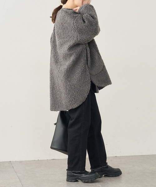 PUAL CE CIN（ピュアルセシン）の「ウールボアリバーシブルジャケット（その他アウター・レディース・モカ/グレー/ベージュ・FREE）」の19枚目の写真