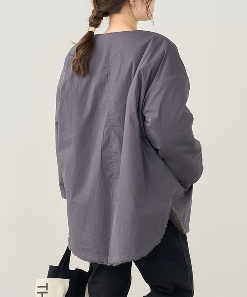 PUAL CE CIN（ピュアルセシン）の「ウールボアリバーシブルジャケット（その他アウター・レディース・モカ/グレー/ベージュ・FREE）」の9枚目の写真