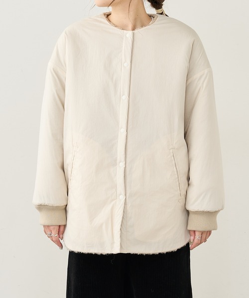 PUAL CE CIN（ピュアルセシン）の「ウールボアリバーシブルジャケット（その他アウター・レディース・モカ/グレー/ベージュ・FREE）」の10枚目の写真