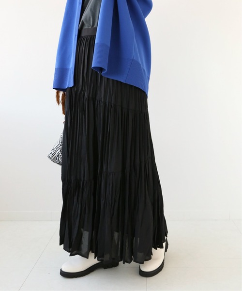 Simplicite(サンプリシテ)の「ワッシャープリーツスカート◆(スカート・レディース・ブラック/ナチュラル/グリーン・FREE)」の2枚目の写真