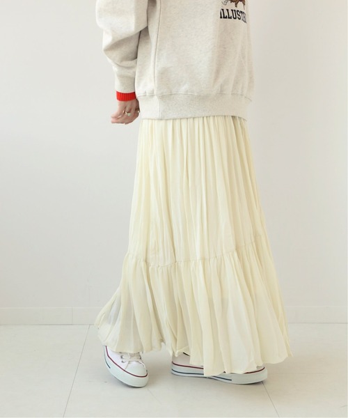 Simplicite(サンプリシテ)の「ワッシャープリーツスカート◆(スカート・レディース・ブラック/ナチュラル/グリーン・FREE)」の4枚目の写真