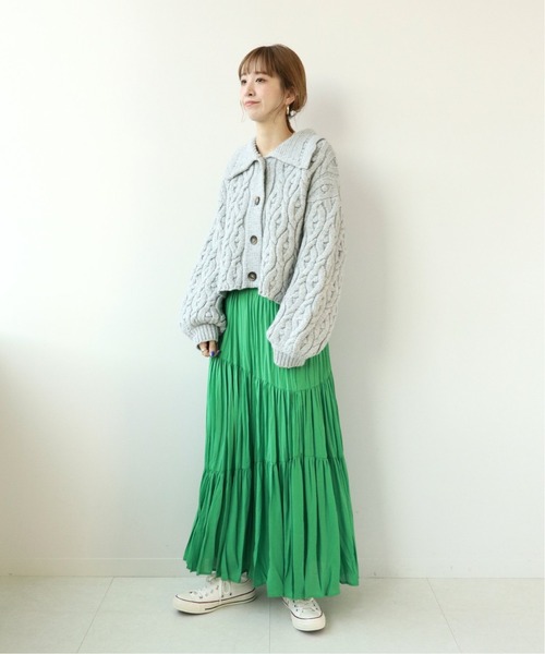 Simplicite(サンプリシテ)の「ワッシャープリーツスカート◆(スカート・レディース・ブラック/ナチュラル/グリーン・FREE)」の11枚目の写真