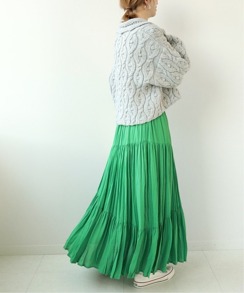 Simplicite(サンプリシテ)の「ワッシャープリーツスカート◆(スカート・レディース・ブラック/ナチュラル/グリーン・FREE)」の15枚目の写真