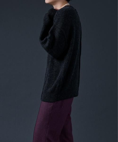 Ellno Loset（エルノロゼット）の「2WAYメランジニット（カーディガン/ボレロ・メンズ・ブラック/ダークパープル/ブルーグレー・FREE）」の7枚目の写真
