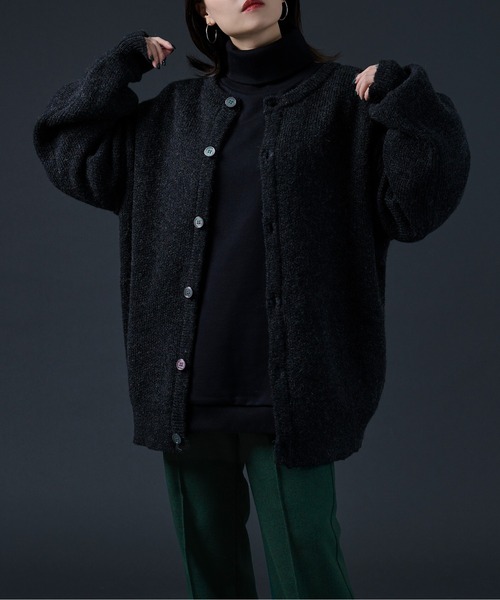 Ellno Loset（エルノロゼット）の「2WAYメランジニット（カーディガン/ボレロ・メンズ・ブラック/ダークパープル/ブルーグレー・FREE）」の11枚目の写真