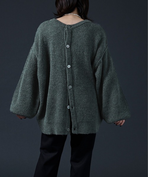 Ellno Loset（エルノロゼット）の「2WAYメランジニット（カーディガン/ボレロ・メンズ・ブラック/ダークパープル/ブルーグレー・FREE）」の14枚目の写真