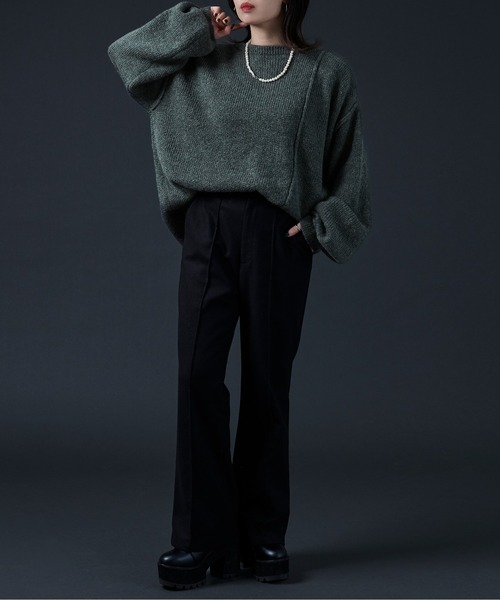 Ellno Loset（エルノロゼット）の「2WAYメランジニット（カーディガン/ボレロ・メンズ・ブラック/ダークパープル/ブルーグレー・FREE）」の15枚目の写真