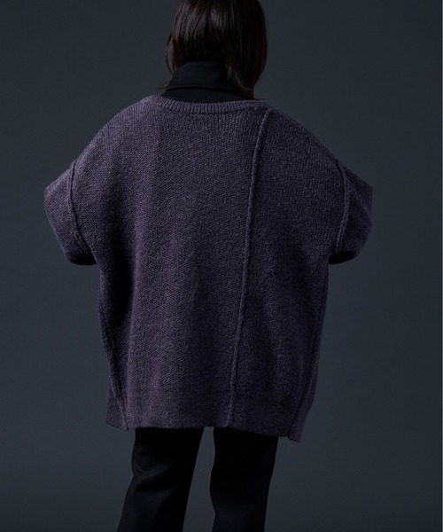 Ellno Loset（エルノロゼット）の「2WAYメランジニット（カーディガン/ボレロ・メンズ・ブラック/ダークパープル/ブルーグレー・FREE）」の21枚目の写真