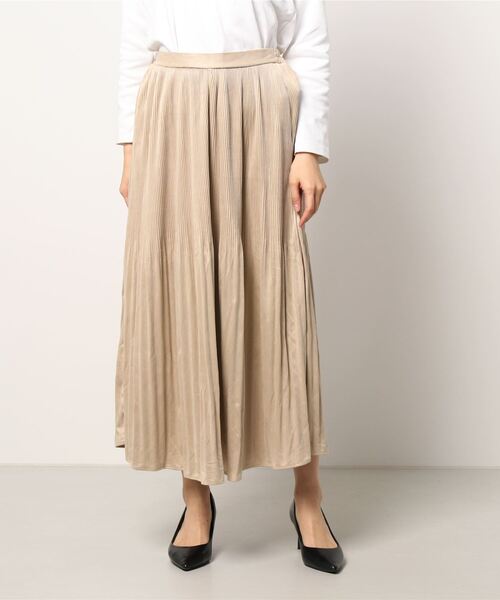 ehka sopo（エヘカソポ）の「フェイクスエードプリーツスカート（スカート・レディース・ベージュ/グリーン/チャコール・ﾌﾘ-）」の7枚目の写真