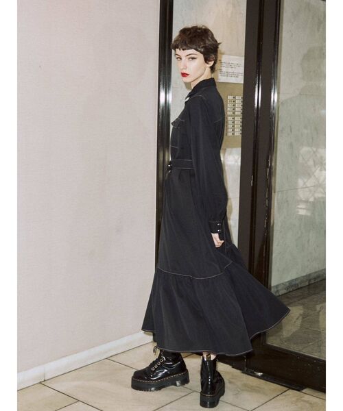 jouetie（ジュエティ）の「カラーステッチロングワンピース（ワンピース・レディース・グリーン/ブラック/その他1・MEDIUM）」の9枚目の写真