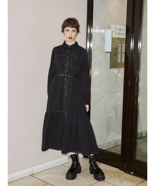 jouetie（ジュエティ）の「カラーステッチロングワンピース（ワンピース・レディース・グリーン/ブラック/その他1・MEDIUM）」の17枚目の写真