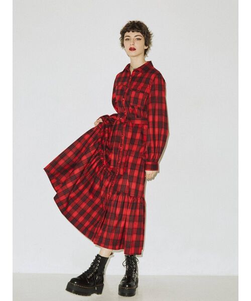 jouetie（ジュエティ）の「カラーステッチロングワンピース（ワンピース・レディース・グリーン/ブラック/その他1・MEDIUM）」の7枚目の写真