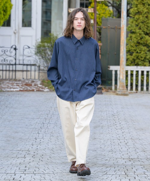 Alcindor Materials(アルシンダーマテリアルズ)の「imitation relax shirts-linen-/イミテーションリラックスシャツ-リネン-(シャツ/ブラウス・メンズ・ベージュ/ネイビー/モカ・MEDIUM/LARGE)」の20枚目の写真