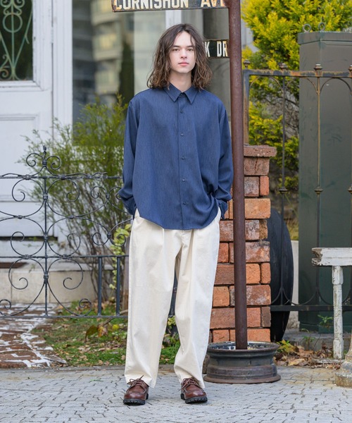 Alcindor Materials(アルシンダーマテリアルズ)の「imitation relax shirts-linen-/イミテーションリラックスシャツ-リネン-(シャツ/ブラウス・メンズ・ベージュ/ネイビー/モカ・MEDIUM/LARGE)」の21枚目の写真