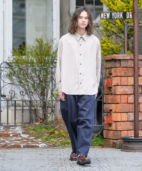 Alcindor Materials(アルシンダーマテリアルズ)の「imitation relax shirts-linen-/イミテーションリラックスシャツ-リネン-(シャツ/ブラウス・メンズ・ベージュ/ネイビー/モカ・MEDIUM/LARGE)」の13枚目の写真